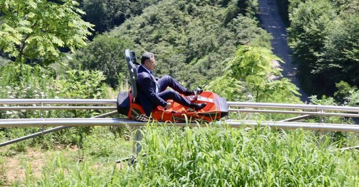 Trabzon'da 850 metrelik dağ kızağı hizmete başladı
